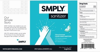 Smply 70 Citrus Liquid Hand Sanitizer (Smply 70 Liq Citrus 250g)